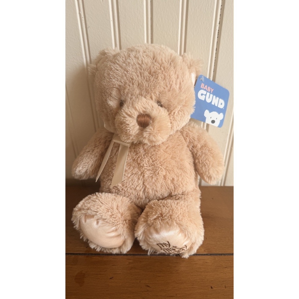 NWT Baby GUND My First Teddy Tan 12" Teddy Bear Stuffed Animal Plush Soft Unisex